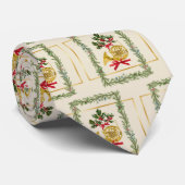 Elegant French Horn Christmas Irish Cream ネクタイ (ロール)