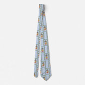 Elegant French Horn Christmas Light Blue Neck Tie ネクタイ (裏面)