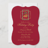 Elegant French Horn Christmas Maroon Flat Card (正面)