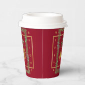 Elegant French Horn Christmas Maroon Paper Cup 紙コップ (右)