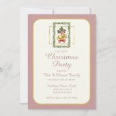 Elegant French Horn Christmas Mauve 招待状 (正面)