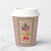 Elegant French Horn Christmas Mauve 紙コップ (裏面)