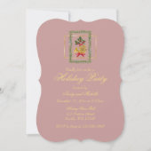Elegant French Horn Christmas Mauve Flat Card (正面)