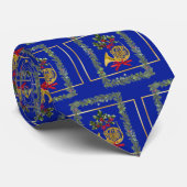 Elegant French Horn Christmas Royal Blue ネクタイ (ロール)