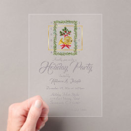 Elegant French Horn Christmas Taupe アクリル招待状