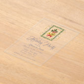 Elegant French Horn Christmas Taupe アクリル招待状 (レイダウン)