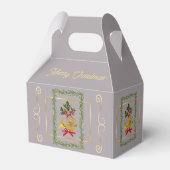 Elegant French Horn Christmas Taupe Favor Boxes フェイバーボックス (裏面サイド)