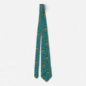 Elegant French Horn Christmas Teal Neck Tie ネクタイ (裏面)