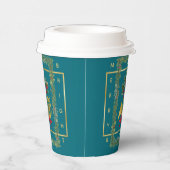 Elegant French Horn Christmas Teal Paper Cup 紙コップ (右)