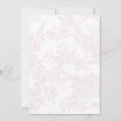 Elegant French Pink Toile Floral Wedding  招待状 (裏面)