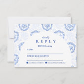 Elegant French Toile Graduation Party 出欠カード (正面)