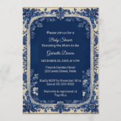 Elegant French Toile Parisian Poetic Baby Shower  招待状 (正面)