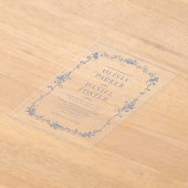 Elegant French Victorian Dusty Blue Wedding  アクリル招待状 (レイダウン)