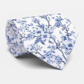 Elegant French Vintage Blue Floral ネクタイ (ロール)