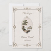 Elegant French Vintage Chateau Wedding  サンキューカード (正面)