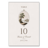 Elegant French Vintage Chateau Wedding テーブルナンバー (正面)