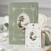 Elegant French Vintage Chateau Wedding Gift Tag ギフトタグ