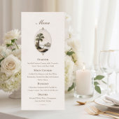 Elegant French Vintage Chateau Wedding Menu Card メニュー