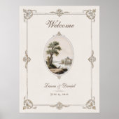 Elegant French Vintage Chateau Wedding Poster ポスター (正面)