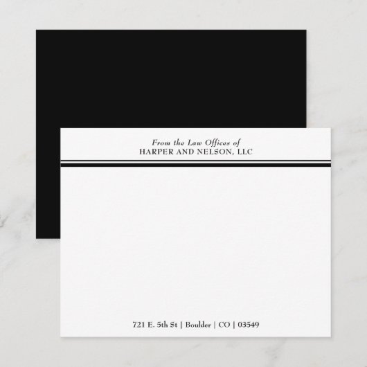 Elegant From the Desk of Double Border Lawyer ノートカード (正面/裏面)