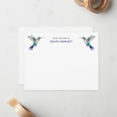 Elegant From the Desk of Personalized Hummingbird ノートカード (正面/裏面インサイチュ)