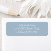 Elegant Frosted Blue Return Address ラベル (インサイチュ)