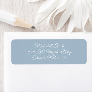 Elegant Frosted Blue Return Address ラベル