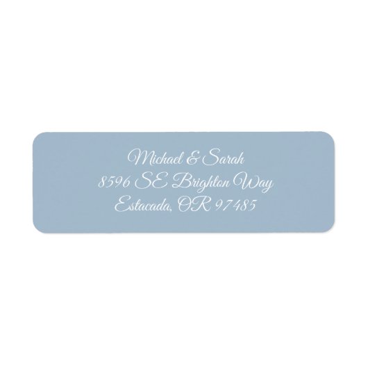 Elegant Frosted Blue Return Address ラベル (正面)