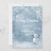 Elegant Frosty Blue & White Christmas Greeting シーズンカード (正面)