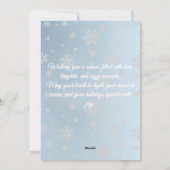 Elegant Frosty Blue & White Christmas Greeting シーズンカード (裏面)