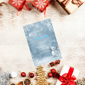 Elegant Frosty Blue & White Christmas Invitation 招待状