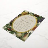 Elegant Fruit & Botanical Bridal Shower Invitation 箔招待状 (回転した状態)