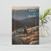 Elegant Full Bleed Photo Modern Wedding セーブザデート (スタンド正面)