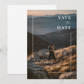 Elegant Full Bleed Photo Modern Wedding セーブザデート (正面/裏面)