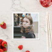 Elegant Full Photo Script Graduation Party スタンダードカクテルナプキン (インサイチュ)