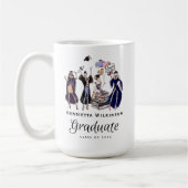 Elegant Fun Graduate Tossed Cap Class of 2026 コーヒーマグカップ (左)