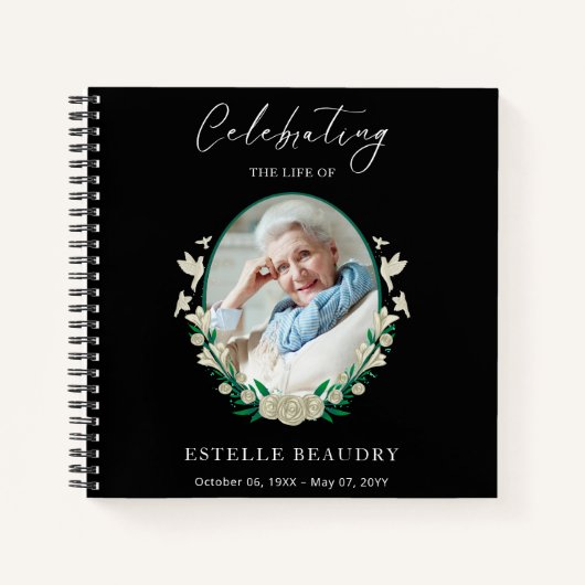Elegant Funeral Celebration of life Guest Book ノートブック (正面)