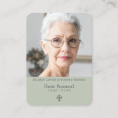 Elegant Funeral Cross Psalm 23 Photo Prayer Card 名刺 (正面)