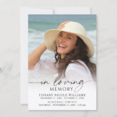 Elegant Funeral In Loving Memory Photo Memorial 招待状 (正面)