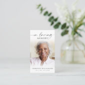 Elegant Funeral In Loving Memory Photo Prayer Card 名刺 (スタンド正面)