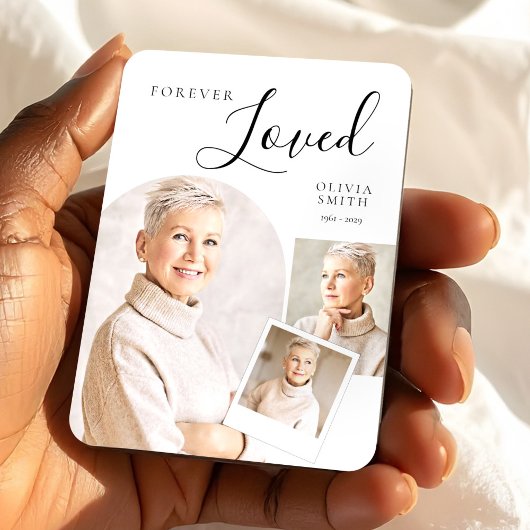 Elegant Funeral Keepsake with Custom Photo Collage マグネット