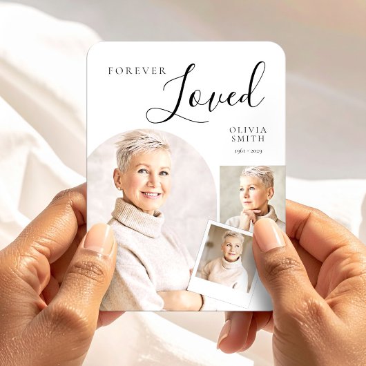 Elegant Funeral Keepsake with Custom Photo Collage マグネット