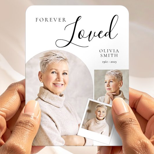 Elegant Funeral Keepsake with Custom Photo Collage マグネット
