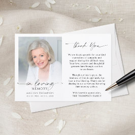Elegant Funeral Memorial Photo In Loving Memory サンキューカード
