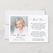 Elegant Funeral Memorial Photo In Loving Memory サンキューカード (正面)