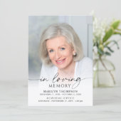 Elegant Funeral Memorial Photo In Loving Memory 招待状 (スタンド正面)