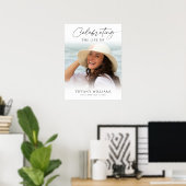 Elegant Funeral Memorial Photo Welcome Sign ポスター (ホームオフィス)