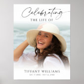 Elegant Funeral Memorial Photo Welcome Sign ポスター (正面)