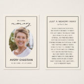 Elegant Funeral Memorial Prayer Photo Cards (正面&裏面)
