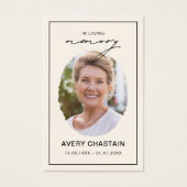 Elegant Funeral Memorial Prayer Photo Cards (正面)